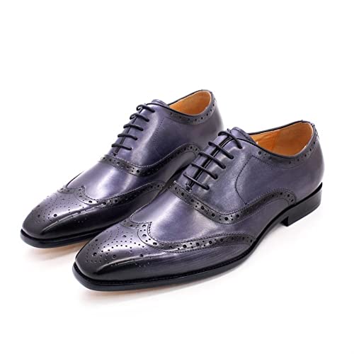 Zapatos Oxford Brogue de hombre con suela de goma antideslizante para vestir