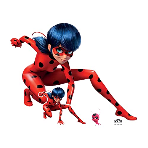 Star Cutouts SC4051 Ladybug - Cartón Recortado de 93 cm de Altura - Miraculous: Tales of Ladybug & Cat Noir