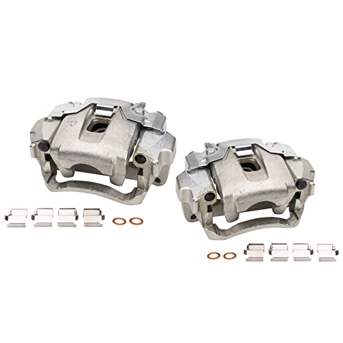 Image of TRQ Rear Brake Caliper Set Zinc Coated Brackets Compatible with 2008-2011 Lexus LX570 2013-2015 LX570 2008-2011 Toyota Land Cruiser 2013-2015 Land Cruiser