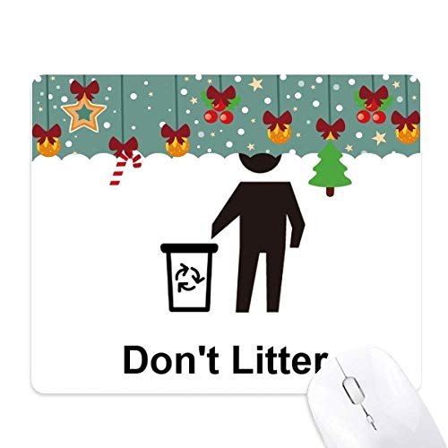 Tapis de souris Don't Litter tapis caoutchouc noir pour souris optique