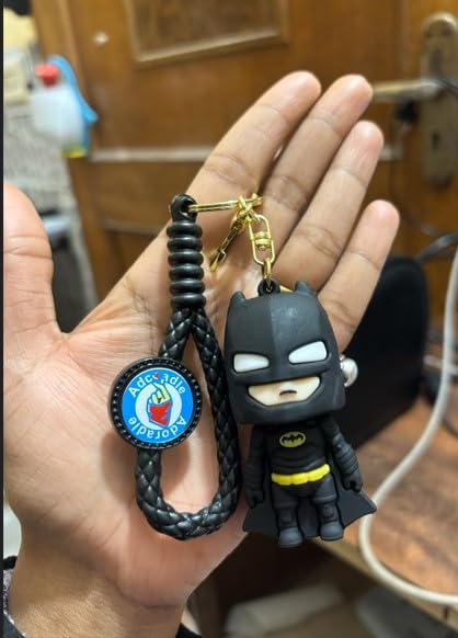 Batman Theme Black Superhero Keychain Stylish Keyring for Bike Car School Bag Backpack Cool Birthday Gift for Boys Brother Friends and Batman Fans-image-37
