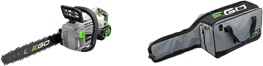 EGO Power+ CS1401 14-Inch 56-Volt Lithium-Ion Cordless Chain Saw 2.5Ah Battery and Charger Included, Black & BCS1000 Chainsaw Bag 14'', 16'' & 18'' Chain Saws, Grey