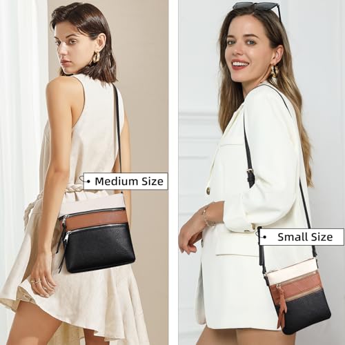 Image of CLUCI Crossbody Purses for Women, Medium Size Zipper Pocket Adjustable Strap, Soft Leather Women's Shoulder Handbags