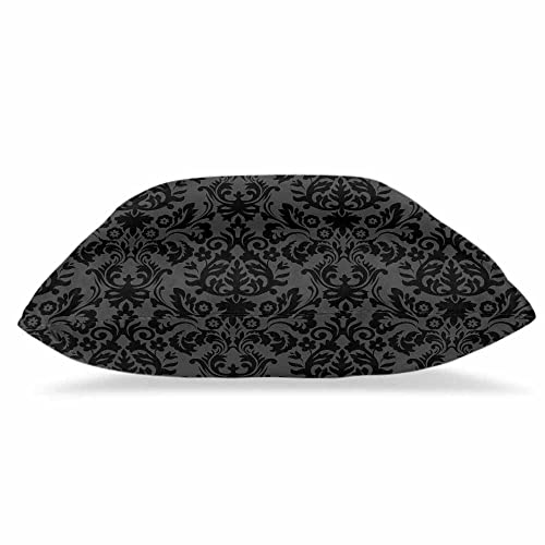 Wondertify Black Damask Throw Pillow Covers Vintage Floral Foliage Baroque Square Pillow Cases Set Of 2 For Decorative Cushion Bed Couch Sofa Dark 18"X18" #TOP2
