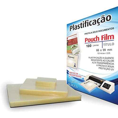 Plástico para Plastificação Pouch Film, Mares 6882, Multicor, Pacote de 100
