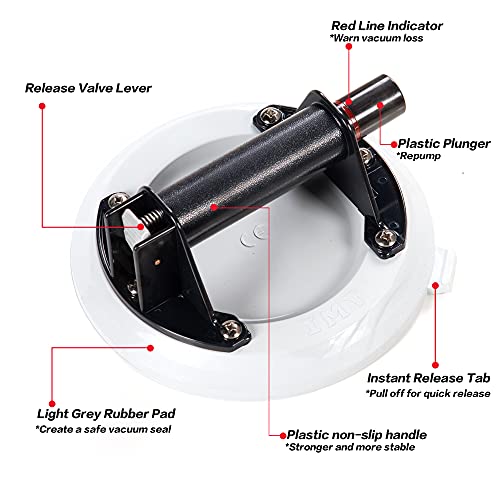 Imt 2 Pack 8" Glass Suction Cup For Rough Surface, Non-Marking Glass Lifter With Handle For Granite Lifting&Window Replacement, W/Free Case #TOP2