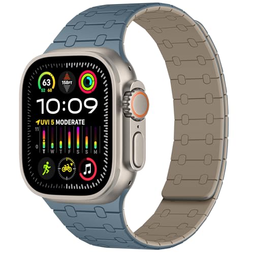 Bracelet magnétique iWatch Series 10 silicone souple double couleur 41/40mm
