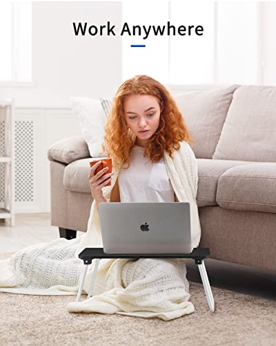 Ruxury Folding Lap Desk Laptop Stand Bed Desk Table Tray, Breakfast Serving Tray, Portable & Lightweight Mini Table, Lap Tablet Desk For Sofa Couch Floor - Black #TOP1