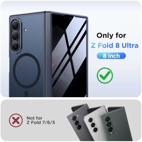 MOBOSI Magnetic for Z Fold 8 Ultra Case with Screen Protector, Black