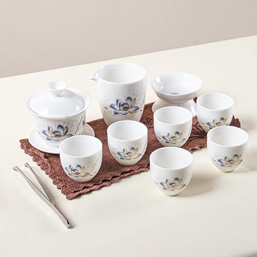 KEYDUACU Gaiwan Tea Set,Chinese Gongfu Tea Set,Portable for Adults,Home