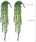 CEWOR 4pcs Artificial Succulents Hanging Plants Fake String of Pearls for Wall Home Garden Decor (24 Inches Each Length)