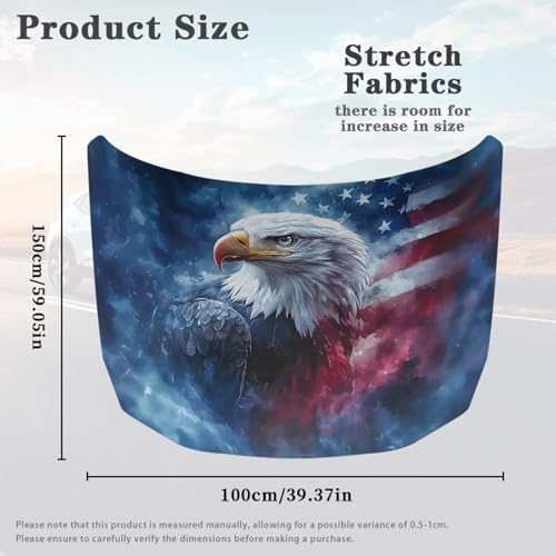 Image of Car Hood Cover,Soft Decoration Car Hood Cover Protector Suitable Most Automotive Sedans Trucks Pickup,Auto Accessories for Decor Eagle Star Print Design