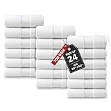 belem Exclusive Extra Large Bath Towels Bulk – 30x60 Pack of 24 – 700 GSM 2-Ply 100% Combed Cotton – Quicker to Dry, Super Soft & Absorbent - White Large Bath Sheets for Luxury Hotels, Resorts & Spas
