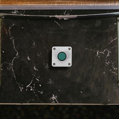 Caja de interruptores de parada con botón pulsador hongo verde 1no resistente 7