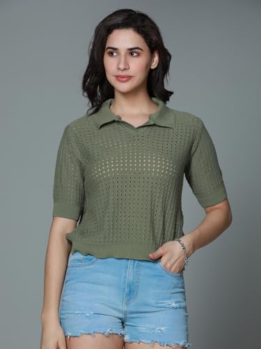 Image of HIGH STAR Women's Cotton Solid Regular Fit T-Shirt