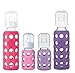 Lifefactory Glass Baby Bottle 9oz & 4oz Bundle Pack of 4 bottles (Raspberry/Grape)