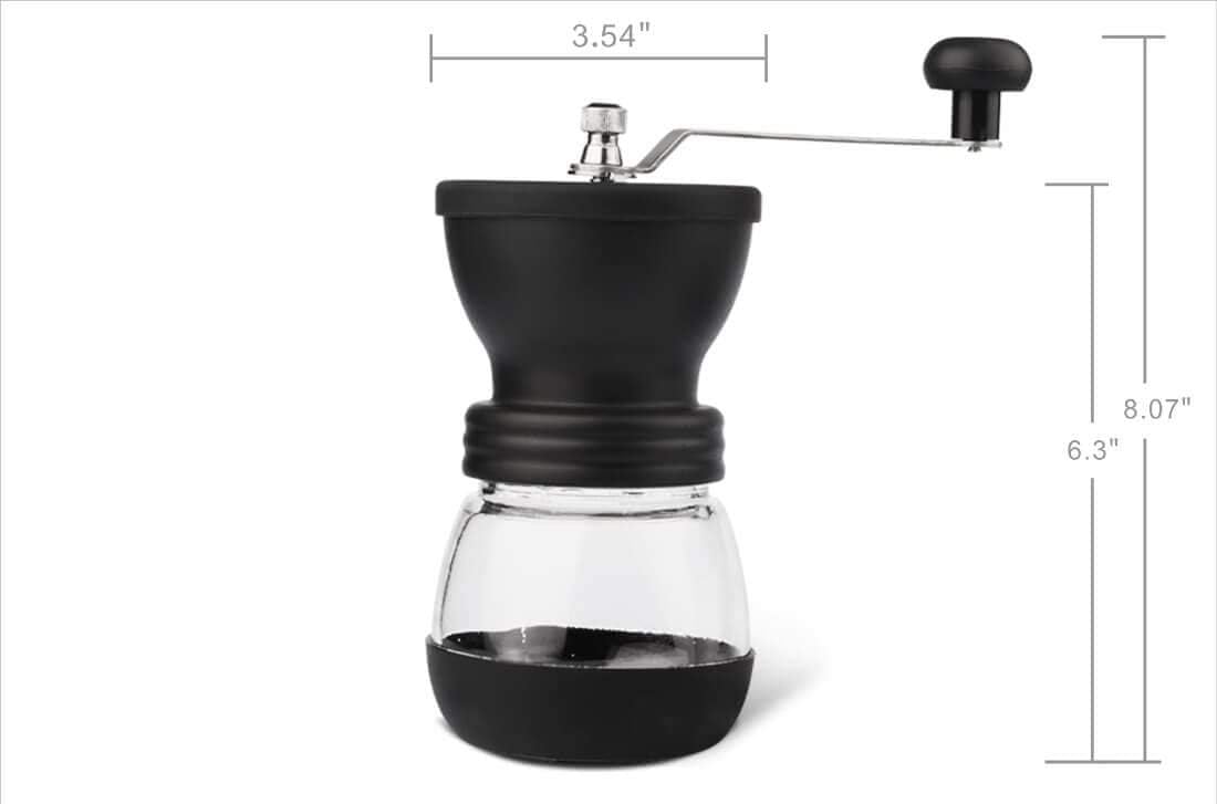 Manual Coffee Grinder,Hand Coffee Mill with Adjustable Ceramic Burrs,Stainless Steel Handle & Two Glass Jars(12oz each) for Drip Coffee,Espresso,French Press,Turkish Brew