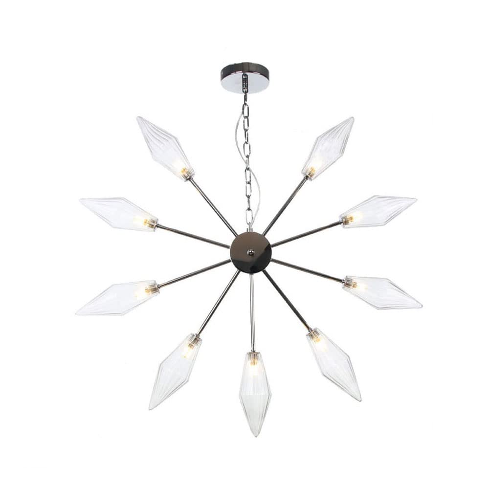 FYZDLAOR Chrome Color Retro Chandelier,Decorative Pendant Light for Living Room Bedroom Cafe Teahouse Bar Dining Room Club（with G4 Bulb）
