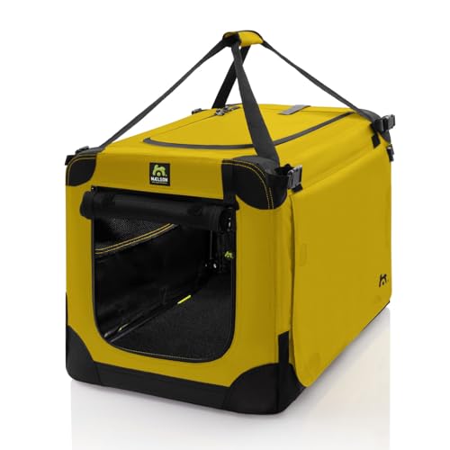 Maelson Soft Kennel Safran Gelb 72 cm + Lounge Mat - Transportbox mit Matratze für Hunde
