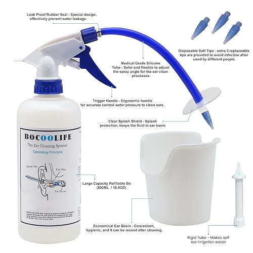 Bocoolife WYX-ZD21-IT12-14 Ear Wax Removal Kit, Ear Irrigation Flushing System Wax Cleaner Washer, Manual Ear Flush Ear Cleaning Kit, Flusher Safe Wash Effective Way Easy Washout Ear Buildup Wax thumb #5
