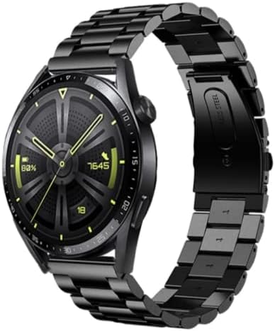 DadoStainless Steel Replacement Band Compatible with Huawei Watch Huawei Watch Ultimate | GT4 | GT3/3 PRO | GT2/2 PRO | Watch Buds/4/3 46mm & 48mm, 3 beads adjustable length Stainless Steel strap