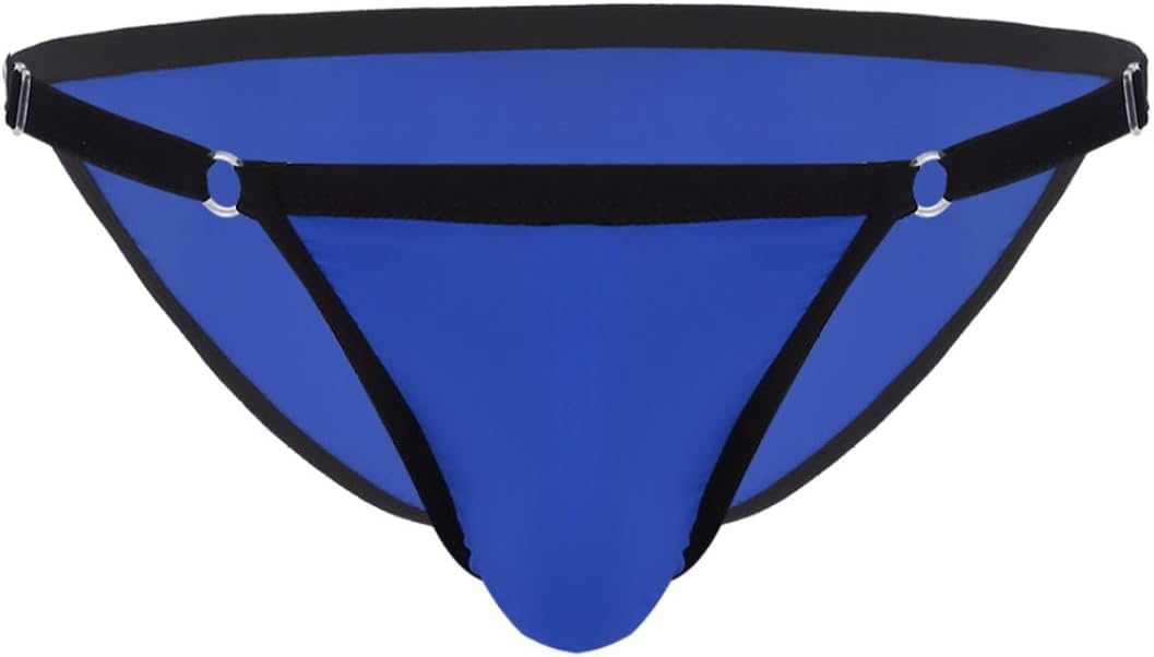 inlzdz Men's Comfortable Silky Bugle Pouch Briefs Tanga Low Rise String Bikini Underwear