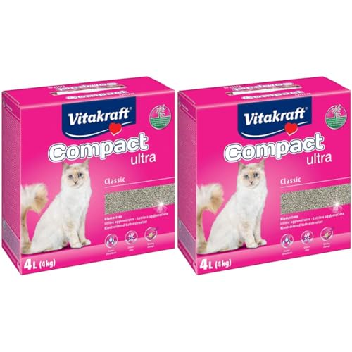 Vitakraft Compact Ultra - Litière agglomérante pour Chat - 4L (Lot de 2)