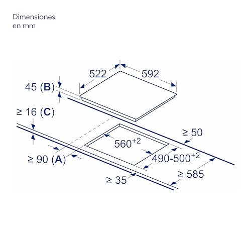 Miniatura 9 de Balay 3eb714lr - Placa Vitrocerámica, 60 Cm, 2 Zonas De Cocción, Gran Zona 23 Cm, Bisel Delantero, Control Táctil