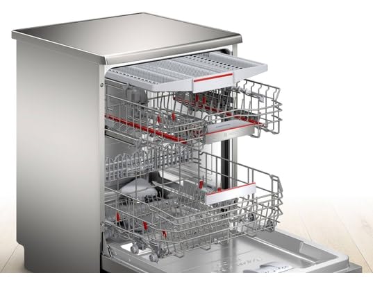 Bosch SMS6ZCI11F, Serie 6, Geschirrspüler 60 cm, freistehend, gebürsteter Stahl, Anti-Fingerabdruck