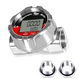 Flussometro digitale a turbina, 2,5 cm, per BSP, misuratore di portata elettronico di carburante e acqua con precisione ± 1%, corpo in lega di alluminio, per cherosene metanolo diesel, include