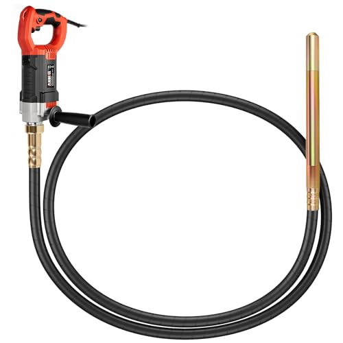 Anbull Vibreur Beton Electrique 4 m, 1800 W Aiguille Vibrante Pour Beton, 5500 tr/min, Fréquence 200 Hz, Amplitude 0,9 mm, Vibreuse Beton, Concrete Vibrator