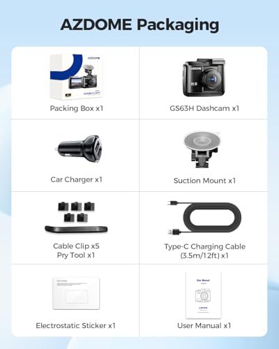 AZDOME GS63H 4K Dash Cam Built-in WiFi 6 GPS Car Dashboard Camera Recorder with STARVIS Night Vision, UHD 2160P, 150° Wide Angle, WDR, G-Sensor, Loop Recording, 24H Parking Mode image 7