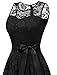 Dressystar Women's Floral Lace Short Bridesmaid Dress with Sheer Neckline Sleeveless Wedding Guest Formal Cocktail Dresses Black S