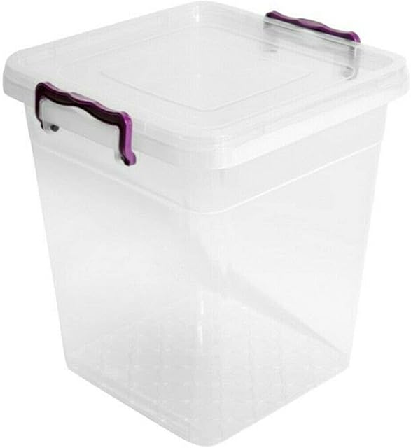 Easy Shopping® Clear Plastic Storage Box Lid Clip Locking Office Home Kitchen Food Container Multi-Purpose (10L Deep Container)