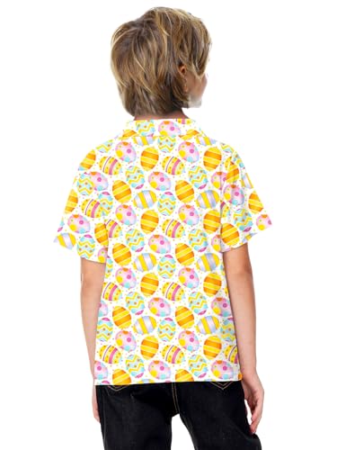 Image of AOBUTE Kids 4th of July Polo American Flag Short Sleeve Button Down Shirts Tops 3-14 Years
