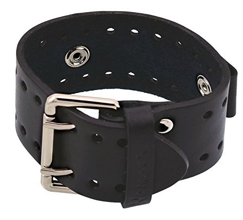 Nemesis BN-K 20mm Lug Width Black Wide Leather Cuff Wrist,mens Watch Band - Image 3