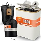 FIXATION STABLE DE LA POCHE INTERIEURE : La poubelle de recyclage est livrée avec un sac intérieur recyclable imperméable et rembourré pour éviter les fuites de liquide, ainsi qu'avec un cordon de serrage, le sac étant fixé à l'aide d'un fermoir en forme de corne de taureau de haute qualité pour garantir qu'il ne tombera pas. Il est plus facile à enlever et plus durable que le velcro traditionnel