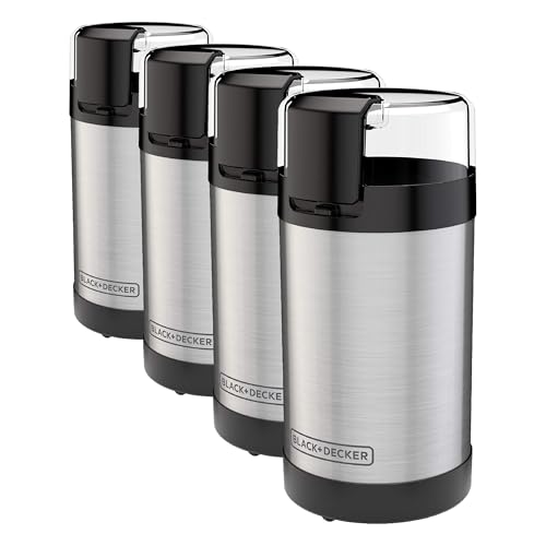 Image of BLACK+DECKER Touch Coffee Grinder,2/3 Cup Coffee Bean Capacity,Spice Grinder,Touch Push-Button Control -150 Watts -Stainless Steel Blades,(Pack of 4)