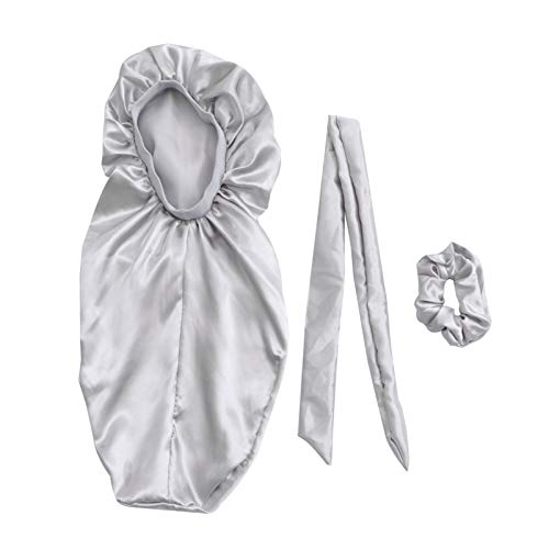 Bonnet de nuit en satin extra long rouge pour protéger vos tresses au réveil