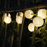 Lantern String Lights, 8.5 Ft Indoor Decor Light with 10 Waterproof Nylon Lantern, 8' Spacing Hanging Globe Light Set UL Certified Plug-in Connectable Decorative Lights for Indoor & Outdoor (White)