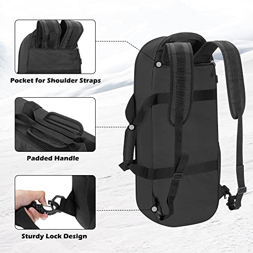 DSLEAF Snow Shoes Bag for 19”-25” Snowshoes, Snowshoes Backpack with Pockets for A Pair of Poles and Other Accessories, Easy to Carry with Shoulder Strap and Handle, Bag Only - Thumbnail 4