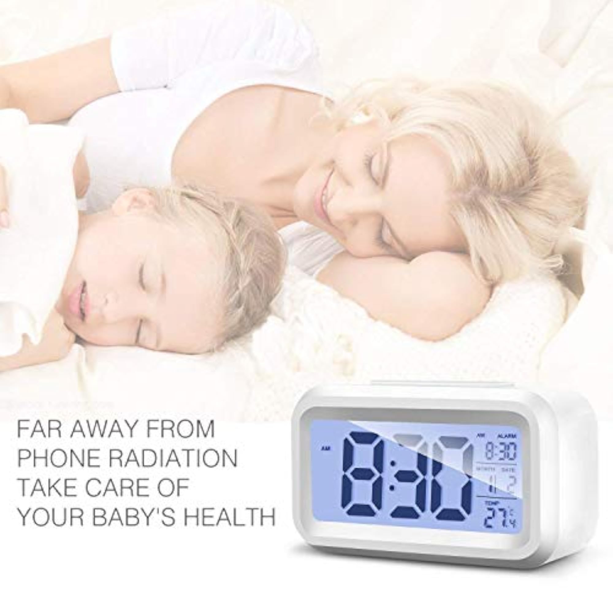 Plastic Digital Alarm and Table Clock, Compact Design