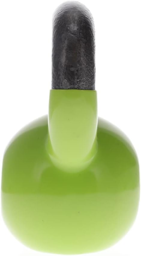Body Sport Cast Iron Vinyl Coated Kettlebells, 15 lb., Light Green – Kettlebell for Weight Lifting – Strength Training Kettlebell – Professional Fitness for Gym & At Home