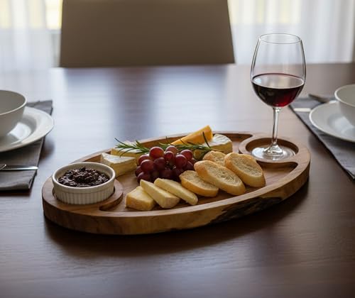 Image of eSplanade Wooden Serving Tray Platter Tableware Serveware | Brown - 15 inch Inches
