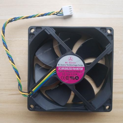 DJHAQDM Compatible para BI-SONIC SP922512H 12V 0.32A 90x90x25mm 4-Wire Ventilador refrigeración