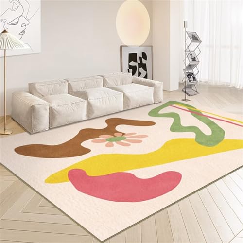 Tapis décoratif vert doux en version beige cheveux courts - 2