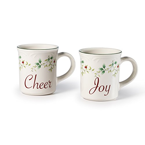 Pfaltzgraff Winterberry Sentiments Mugs, 12-Ounce, Set of 2