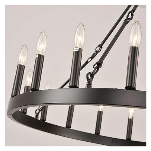 Lámpara de techo redonda estilo candelabro vintage con luces LED 2