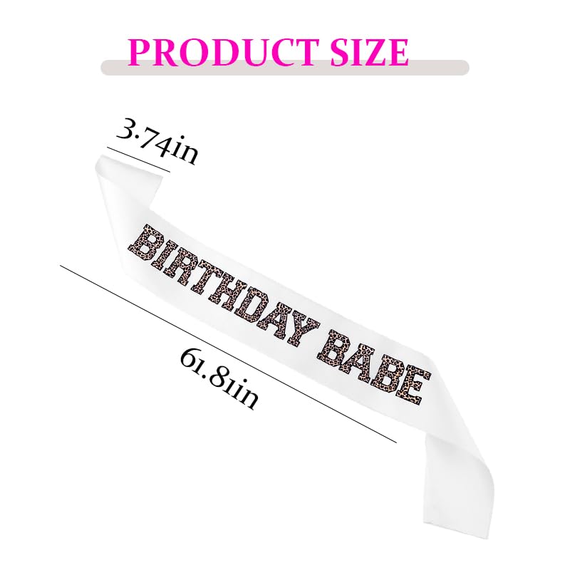 Leopard Happy Birthday Sash for Women 21st 70th 60th Birthday Gifts for Her Women Leopard Print Birthday Babe Sash for Wife Girlfriend Friend Birthday Gift for Woman Animal Print Bday Party Decor3