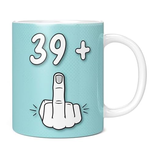 Mug Monster,I Am 39 + Middle Finger, divertida idea de regalo de 40 cumpleaños, taza novedosa – Taza de café de cerámica, taza extra grande y gigante disponible, taza blanca de 11 onzas